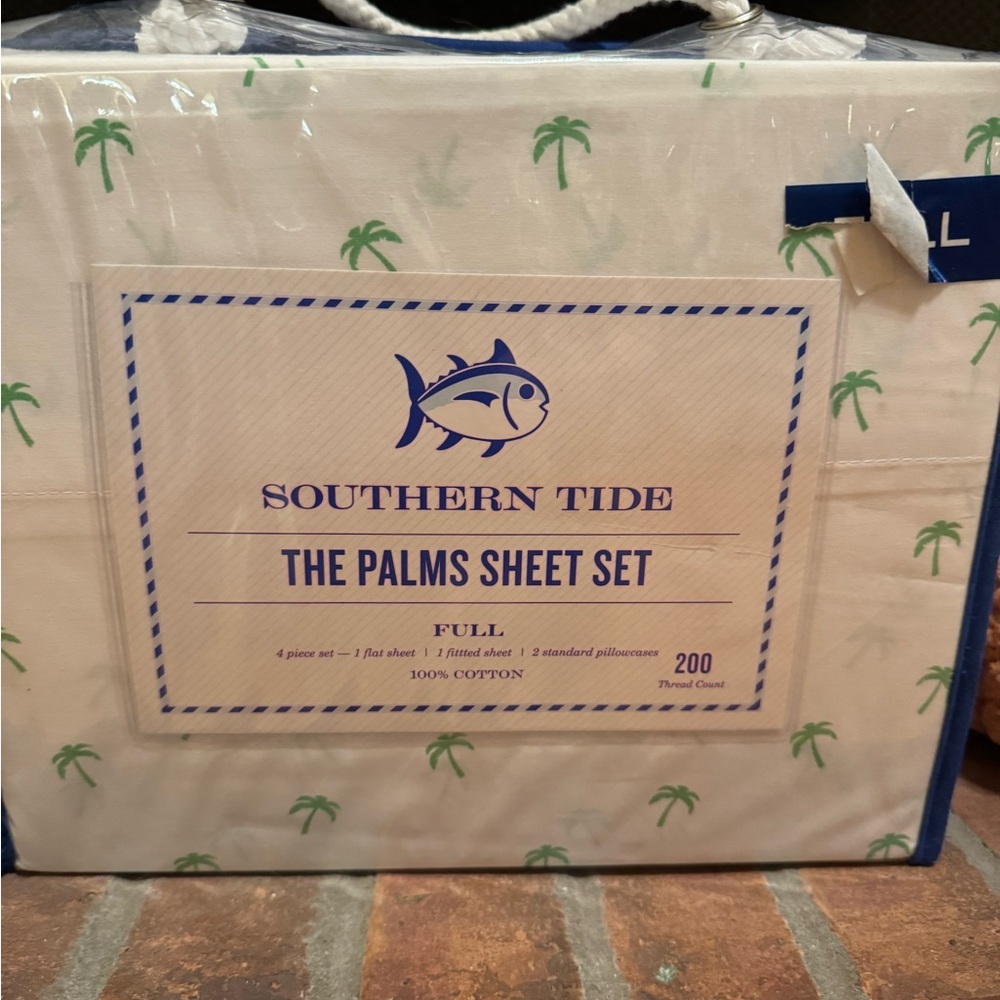 Southern Tide Green Palm Cotton Sheet Set